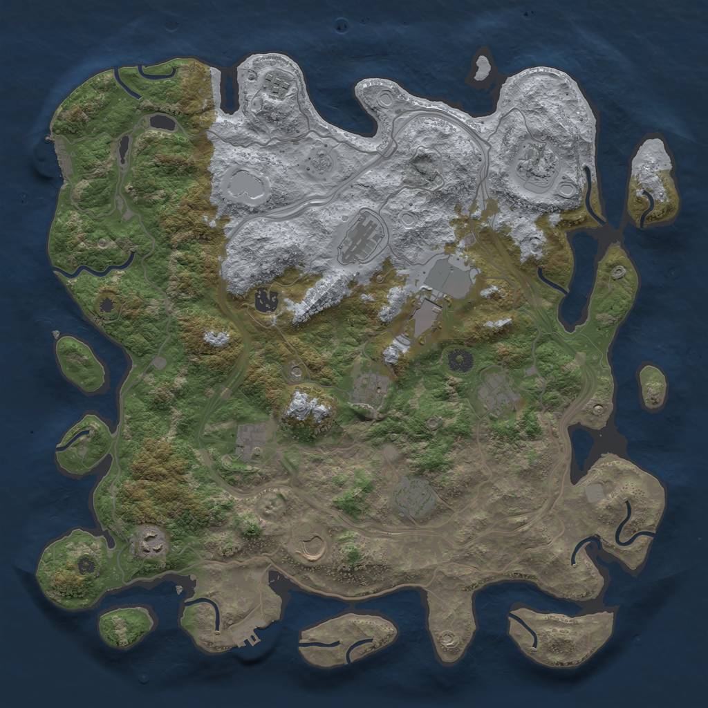 Rust Map: Procedural Map, Size: 4250, Seed: 168663017, 20 Monuments