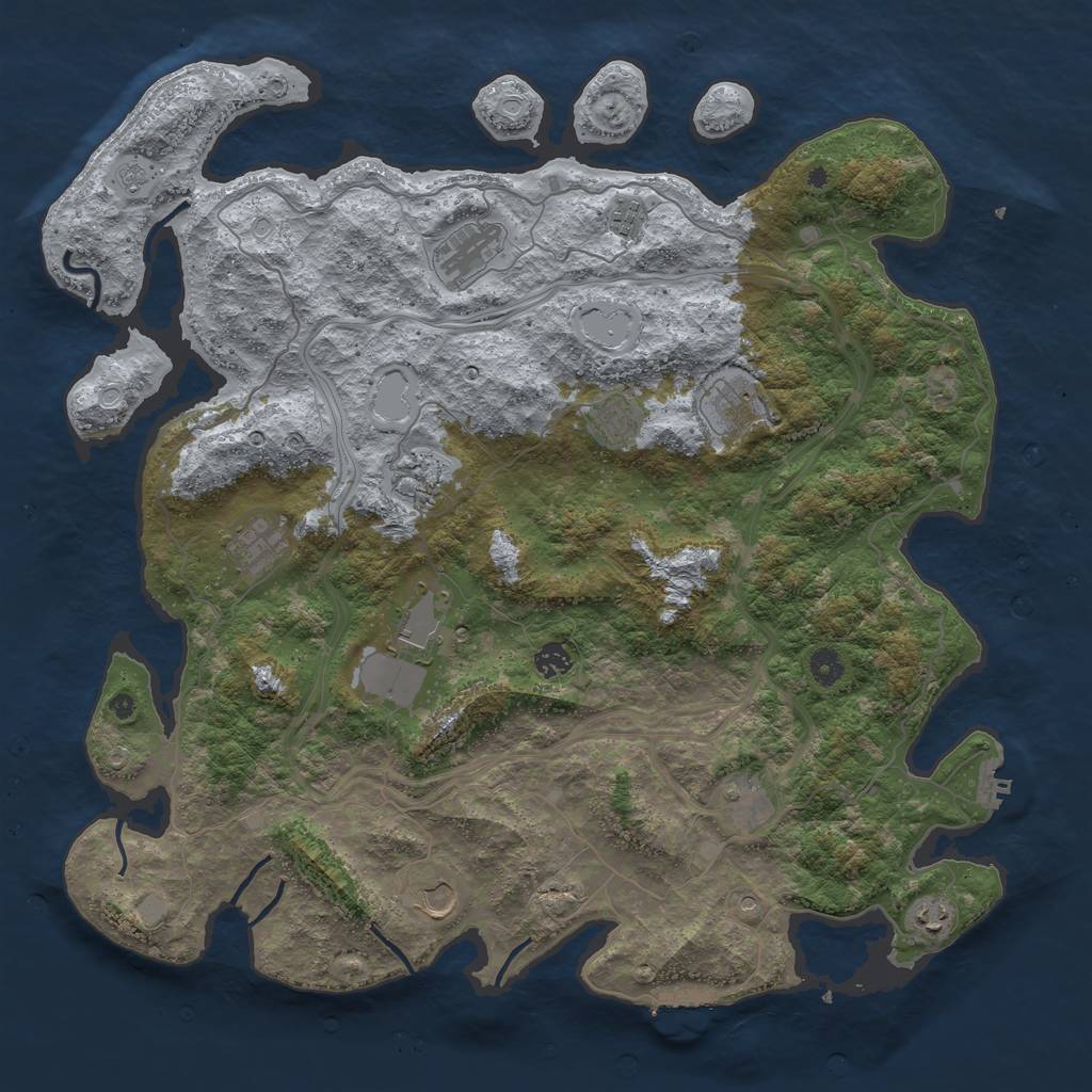 Rust Map: Procedural Map, Size: 4600, Seed: 440, 20 Monuments