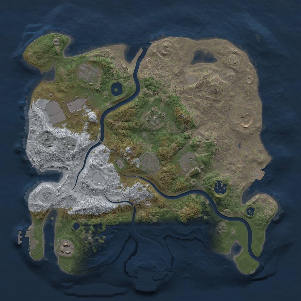 Rust Map: Procedural Map, Size: 3500, Seed: 1778744198, 15 Monuments