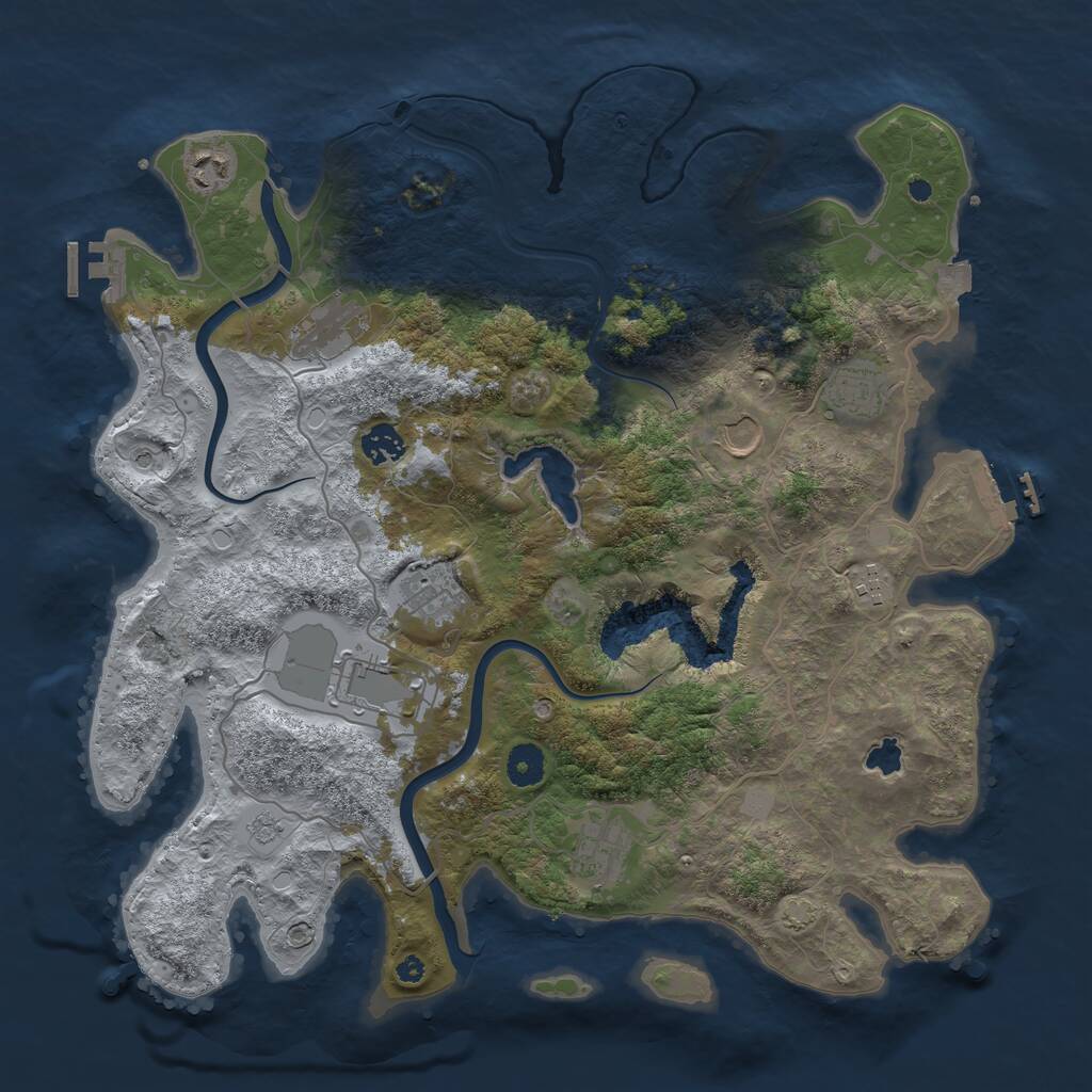 Rust Map: Procedural Map, Size: 4000, Seed: 42976, 15 Monuments