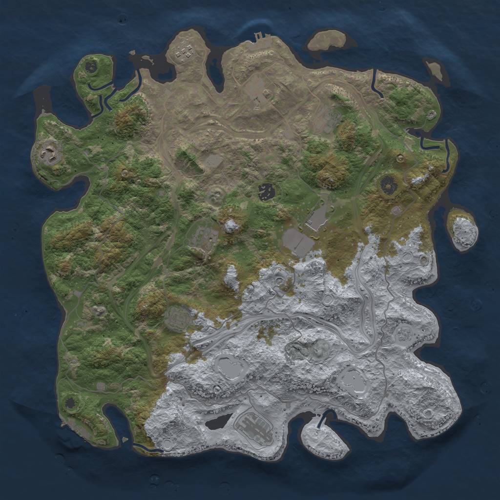 Rust Map: Procedural Map, Size: 4250, Seed: 1095822089, 18 Monuments