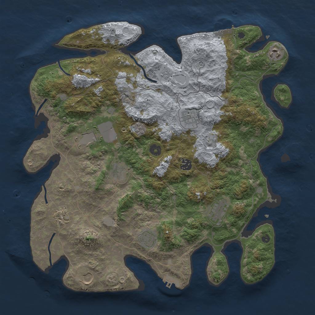 Rust Map: Procedural Map, Size: 4000, Seed: 1840156889, 19 Monuments