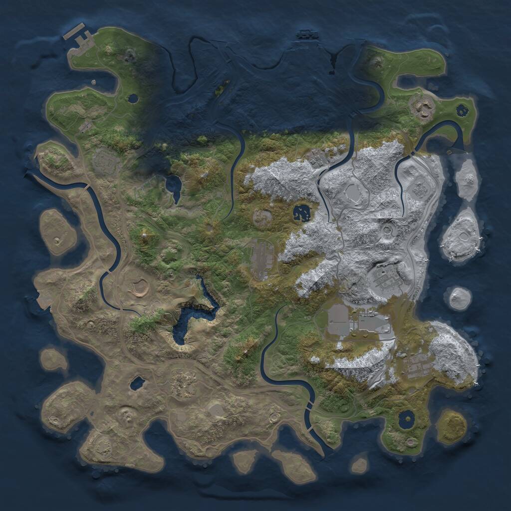 Rust Map: Procedural Map, Size: 4250, Seed: 1509394230, 16 Monuments