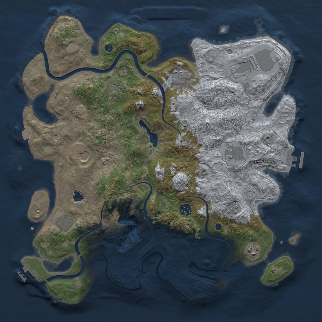 Rust Map: Procedural Map, Size: 4000, Seed: 121645021, 15 Monuments