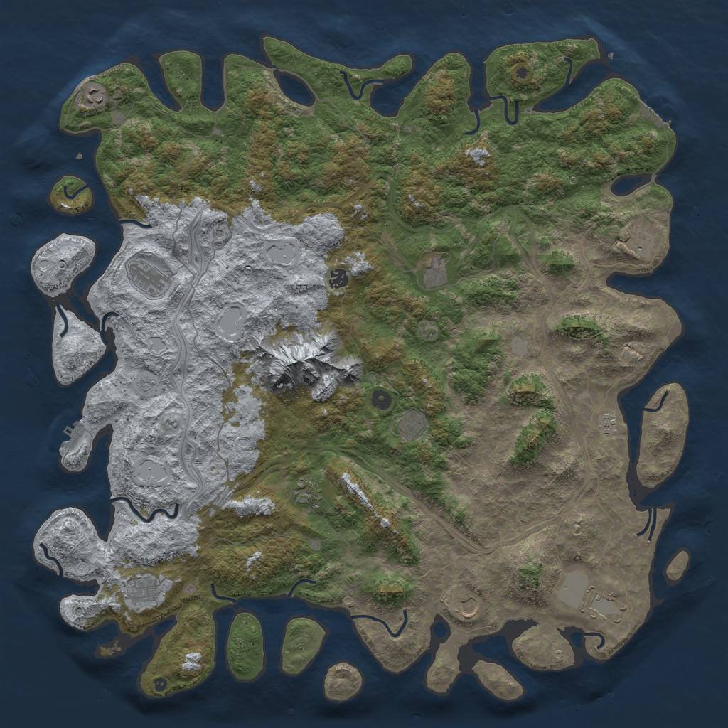 Rust Map: Procedural Map, Size: 5500, Seed: 4564595, 20 Monuments