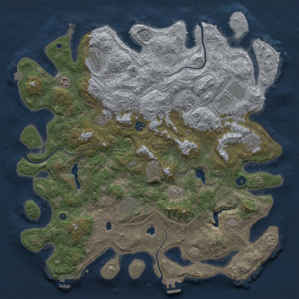 Rust Map: Procedural Map, Size: 4500, Seed: 164359261, 16 Monuments