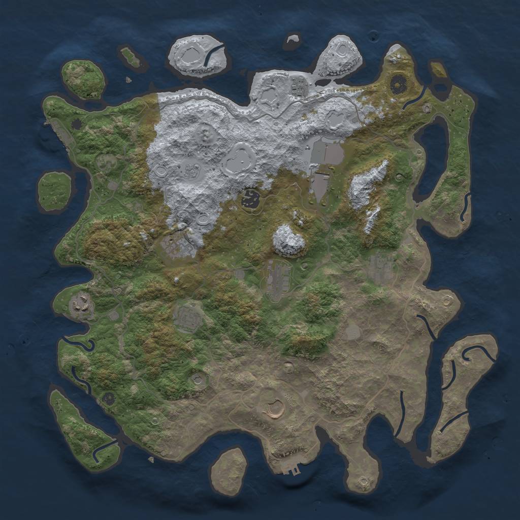 Rust Map: Procedural Map, Size: 4200, Seed: 1196413595, 18 Monuments