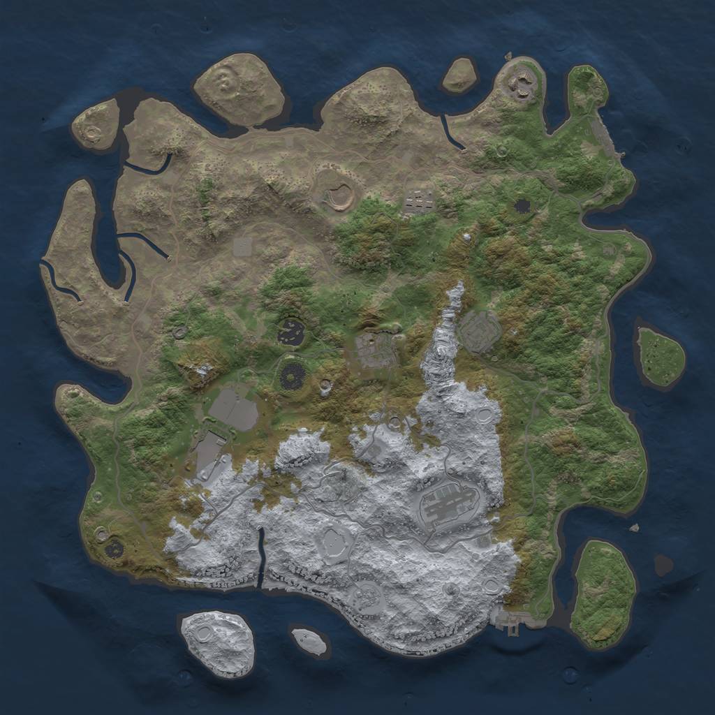 Rust Map: Procedural Map, Size: 4000, Seed: 4863912, 17 Monuments