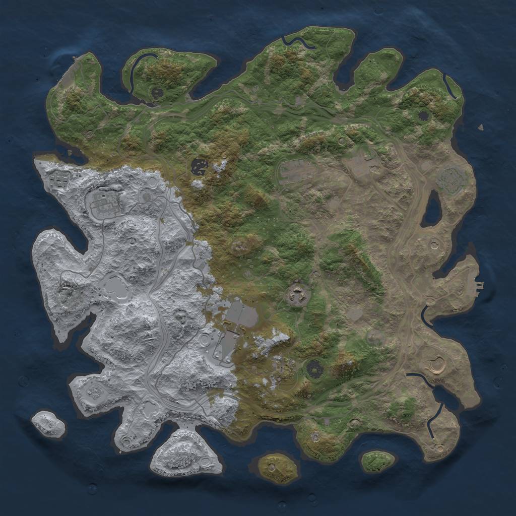 Rust Map: Procedural Map, Size: 4400, Seed: 60000, 19 Monuments