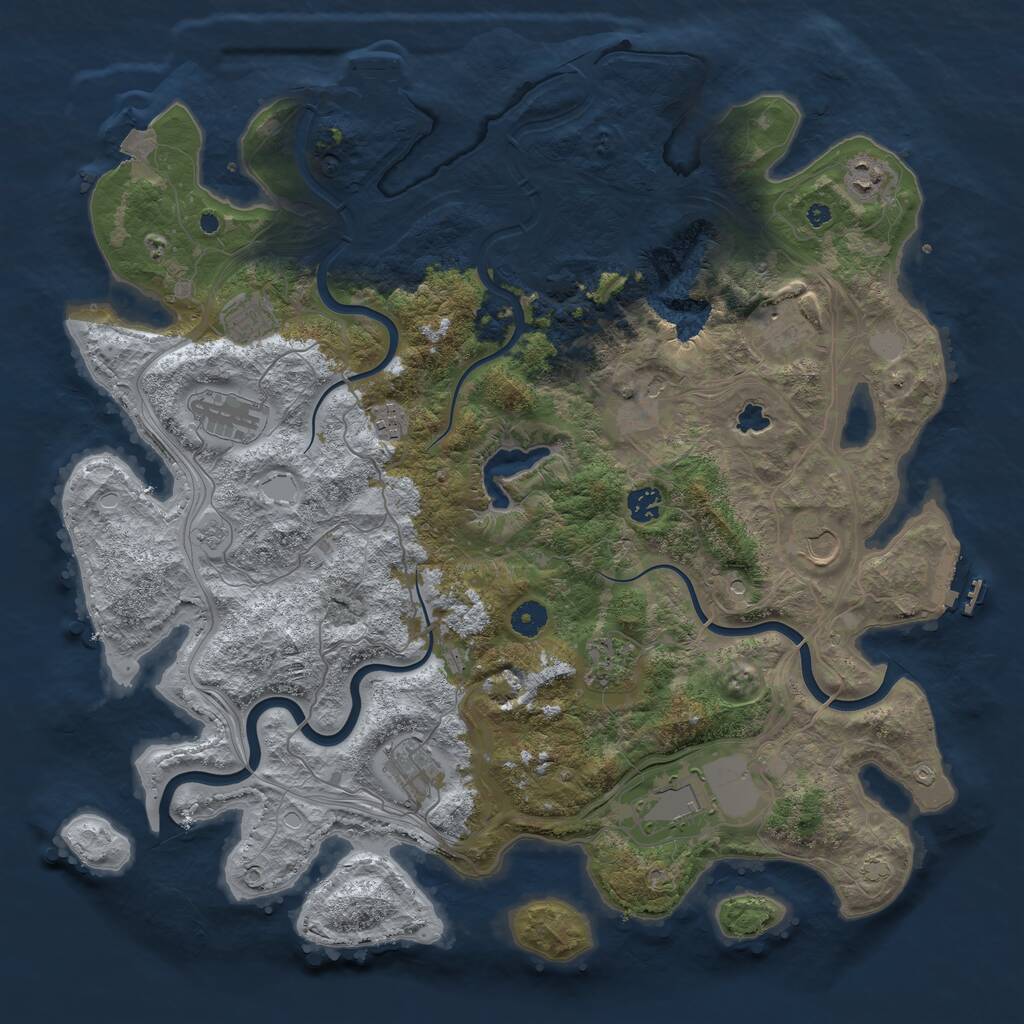 Rust Map: Procedural Map, Size: 4400, Seed: 60000, 17 Monuments