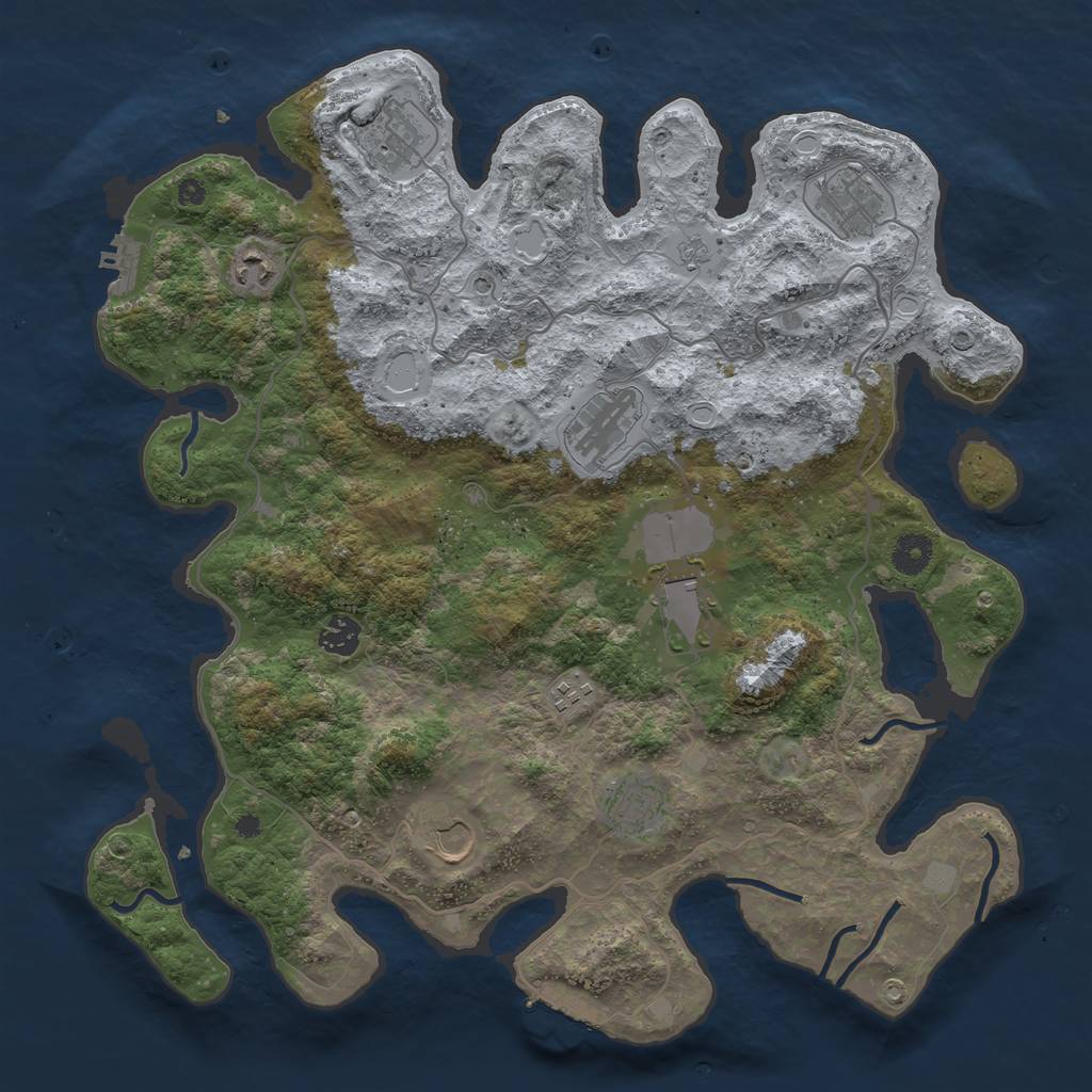 Rust Map: Procedural Map, Size: 4000, Seed: 15866, 18 Monuments