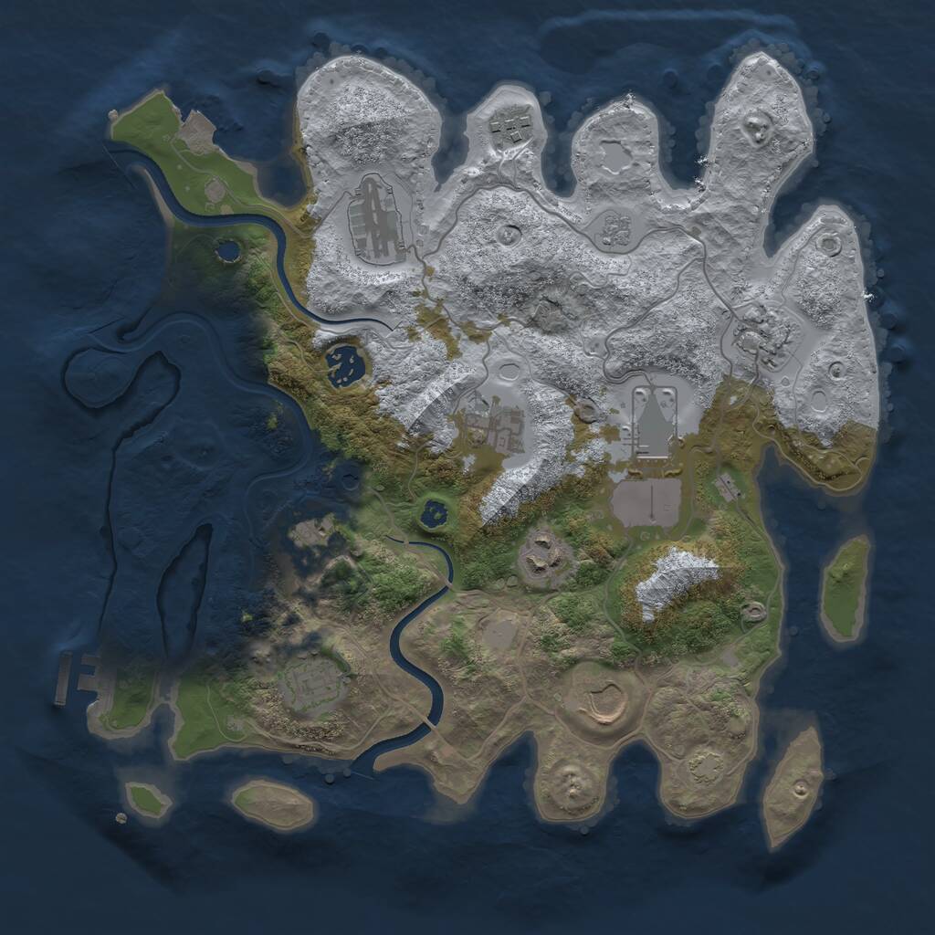 Rust Map: Procedural Map, Size: 3500, Seed: 1716499351, 15 Monuments