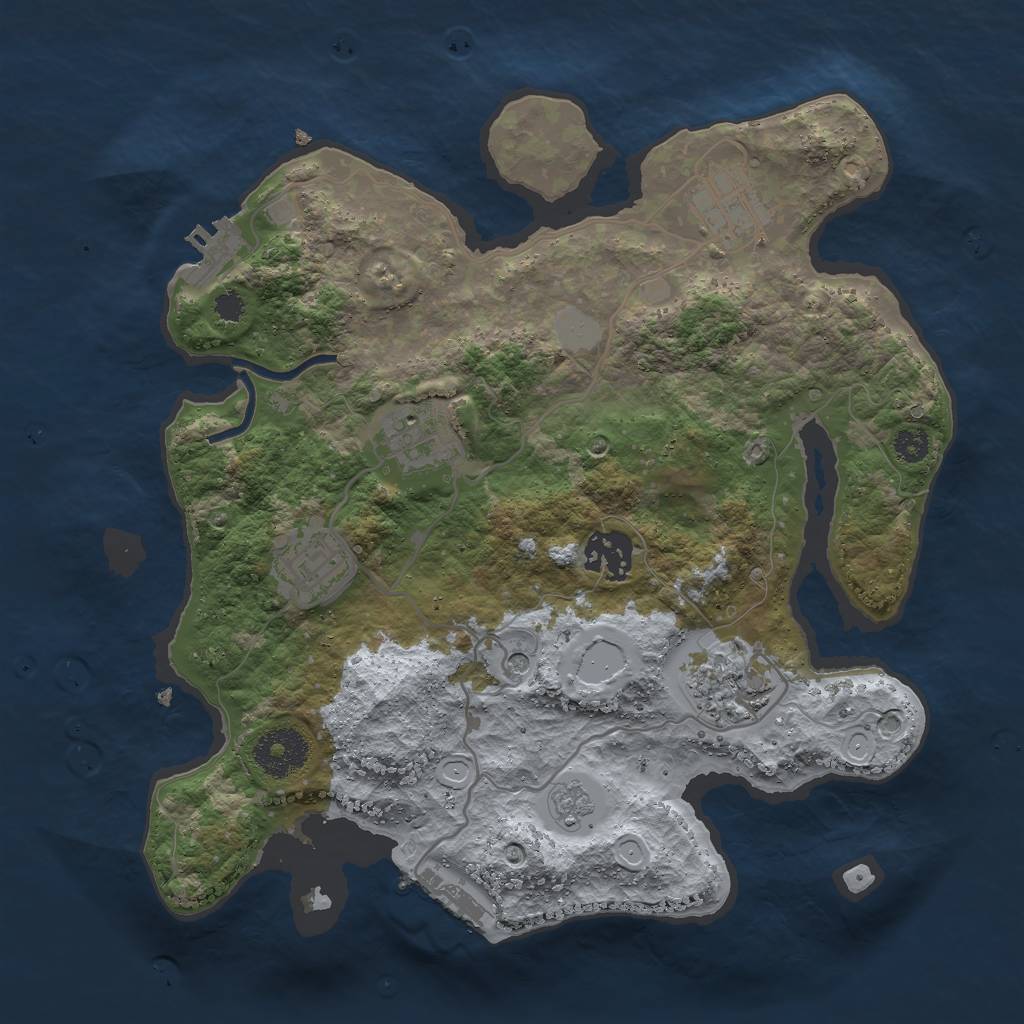 Rust Map: Procedural Map, Size: 3000, Seed: 1517917712, 14 Monuments