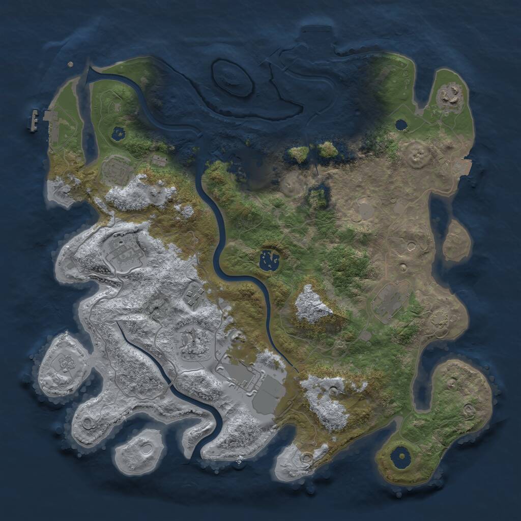 Rust Map: Procedural Map, Size: 3750, Seed: 99181177, 15 Monuments