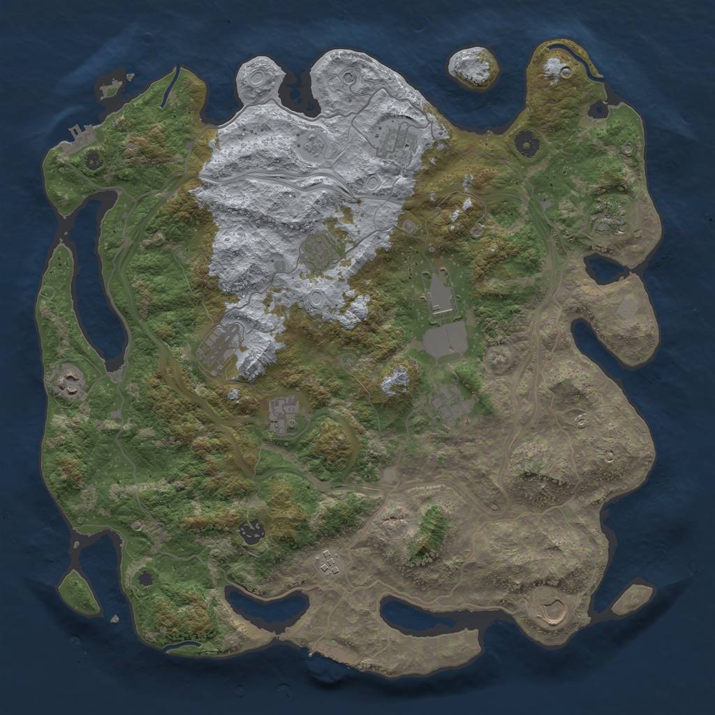 Rust Map: Procedural Map, Size: 4250, Seed: 1002816756, 20 Monuments