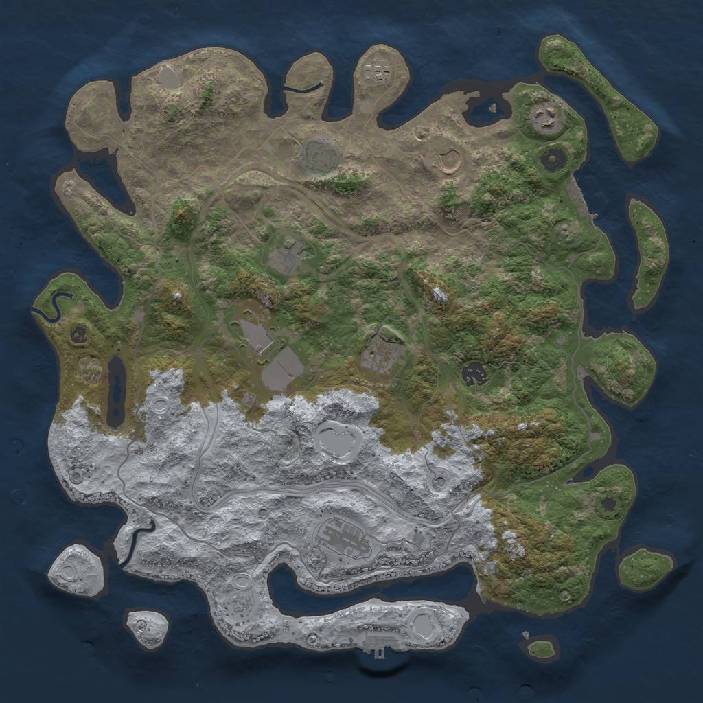 Rust Map: Procedural Map, Size: 4250, Seed: 5654335, 18 Monuments