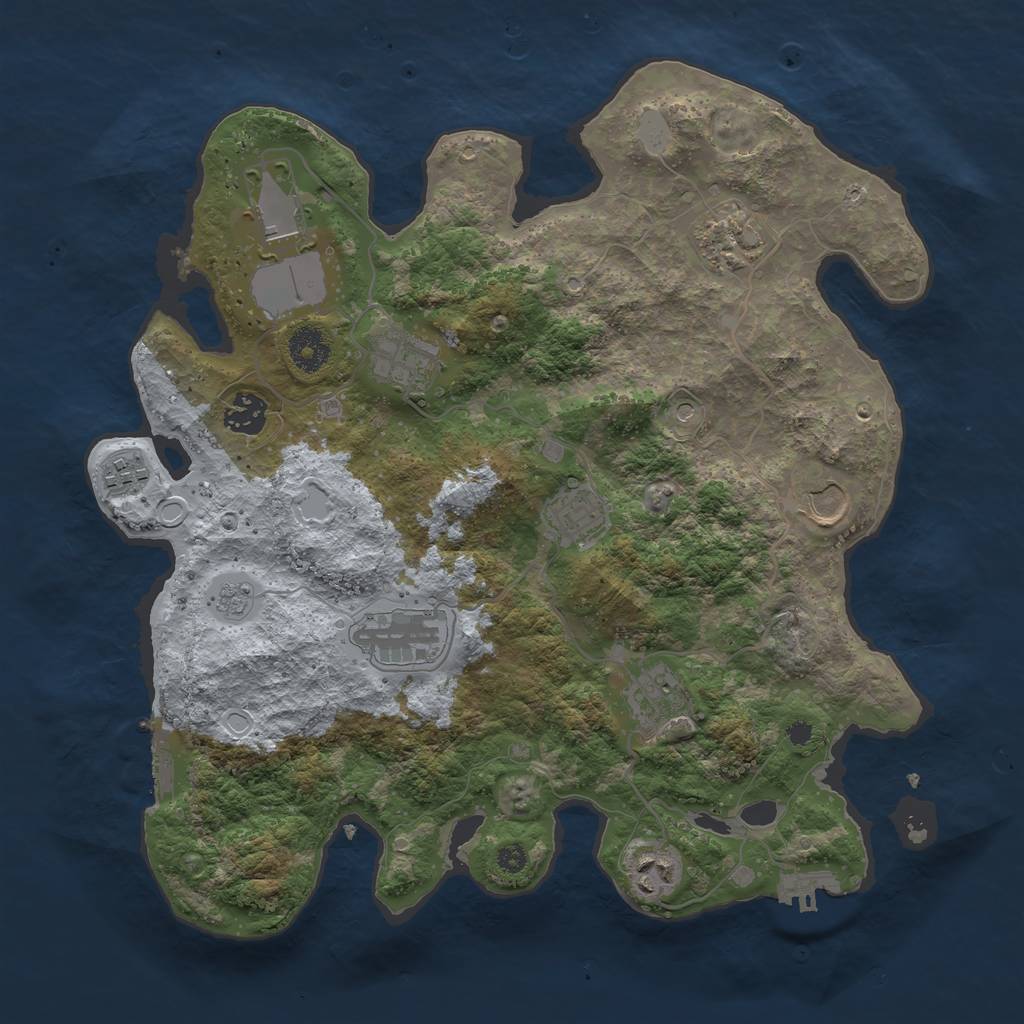 Rust Map: Procedural Map, Size: 3600, Seed: 67434506, 19 Monuments
