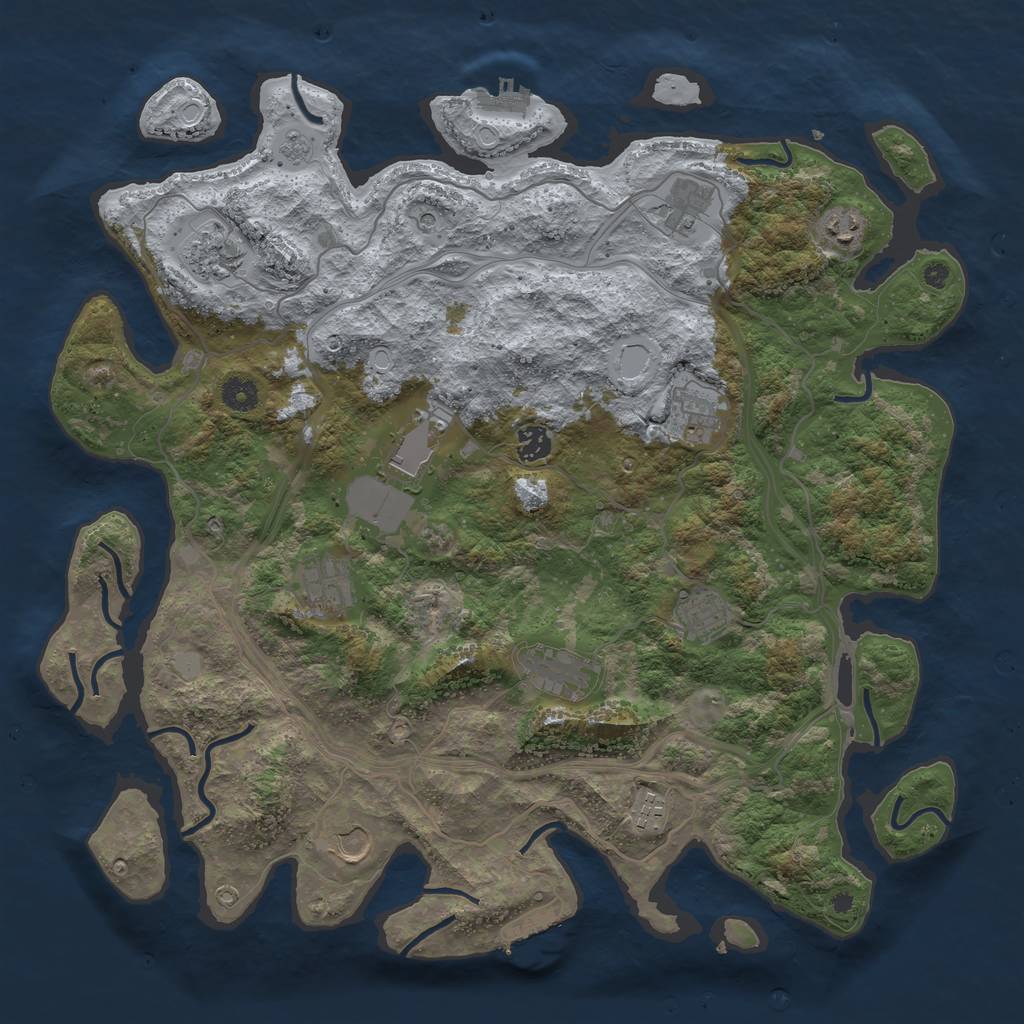 Rust Map: Procedural Map, Size: 4250, Seed: 2026669780, 20 Monuments