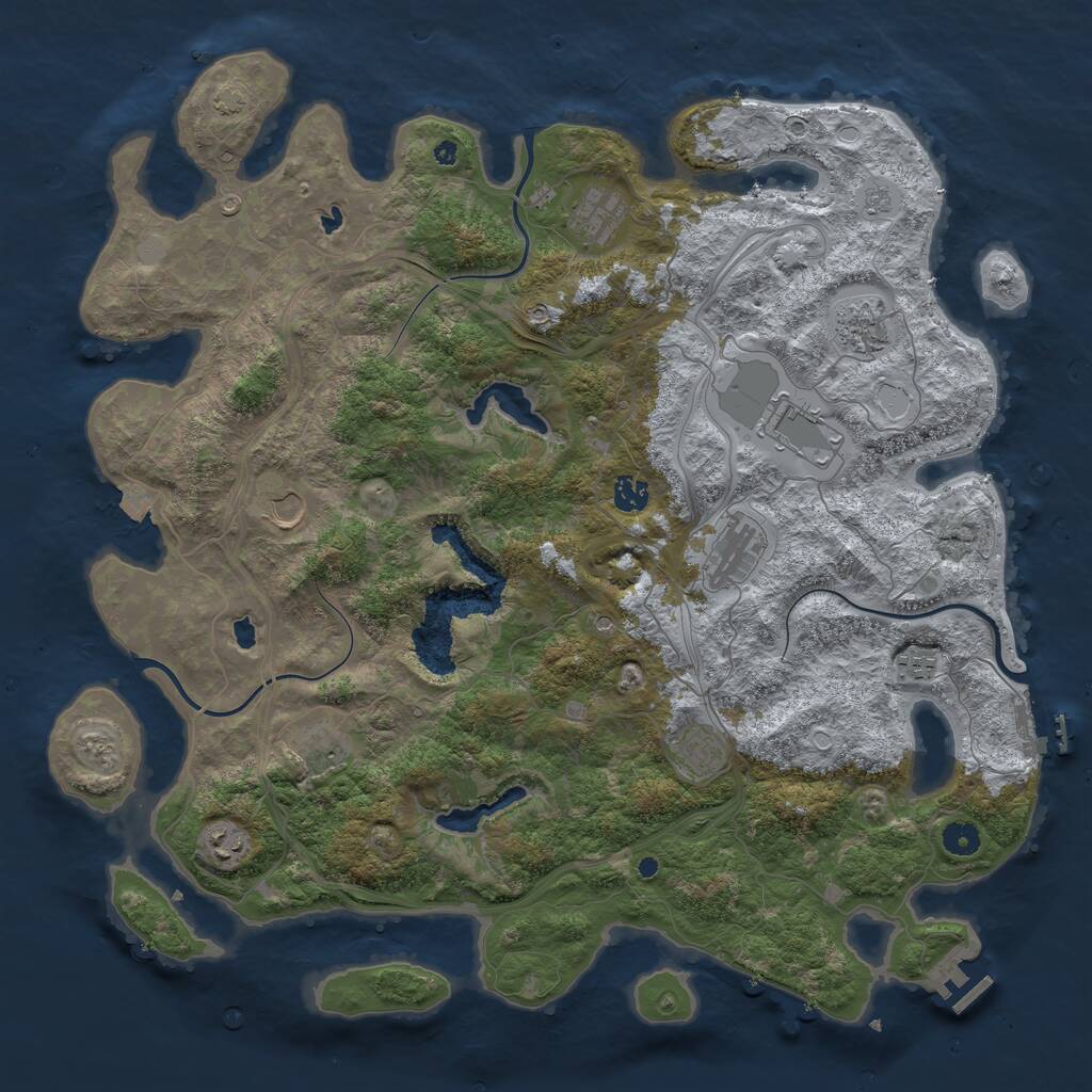Rust Map: Procedural Map, Size: 4500, Seed: 173869408, 16 Monuments