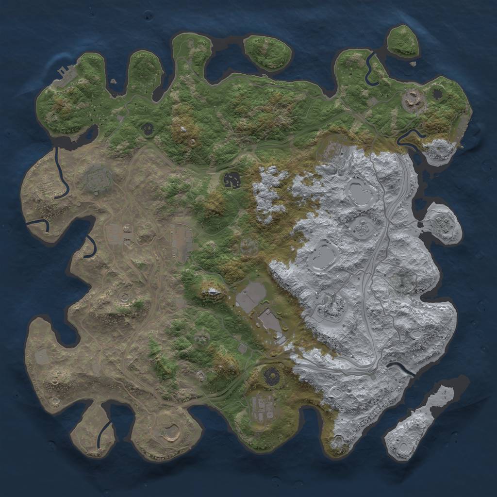 Rust Map: Procedural Map, Size: 4250, Seed: 1362970525, 20 Monuments