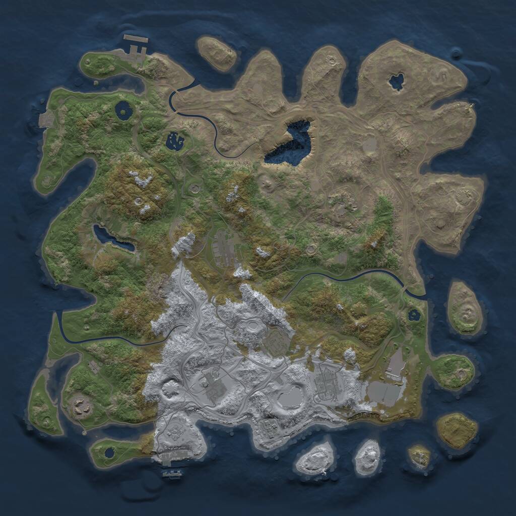 Rust Map: Procedural Map, Size: 4250, Seed: 1104418258, 15 Monuments