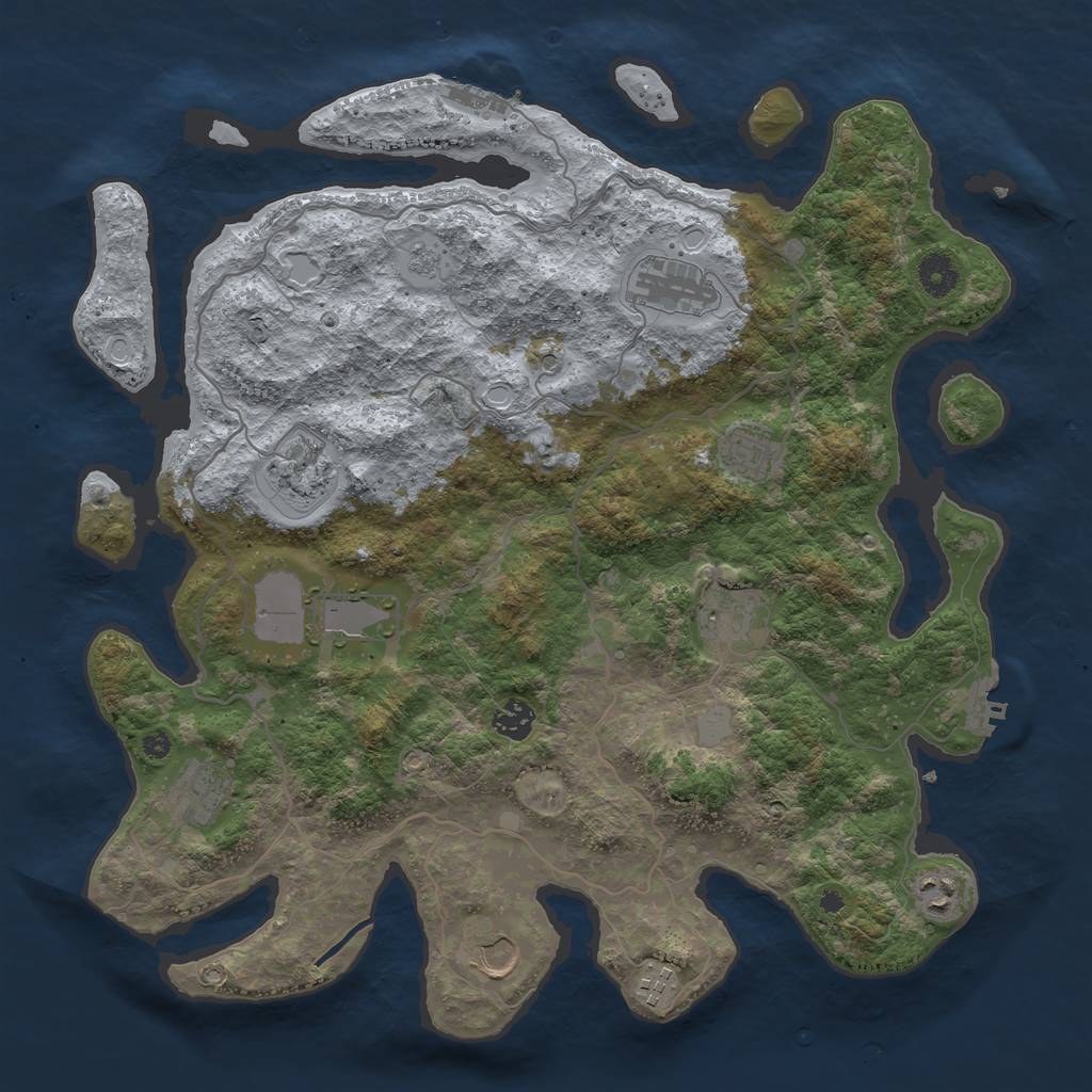 Rust Map: Procedural Map, Size: 4000, Seed: 898530653, 19 Monuments