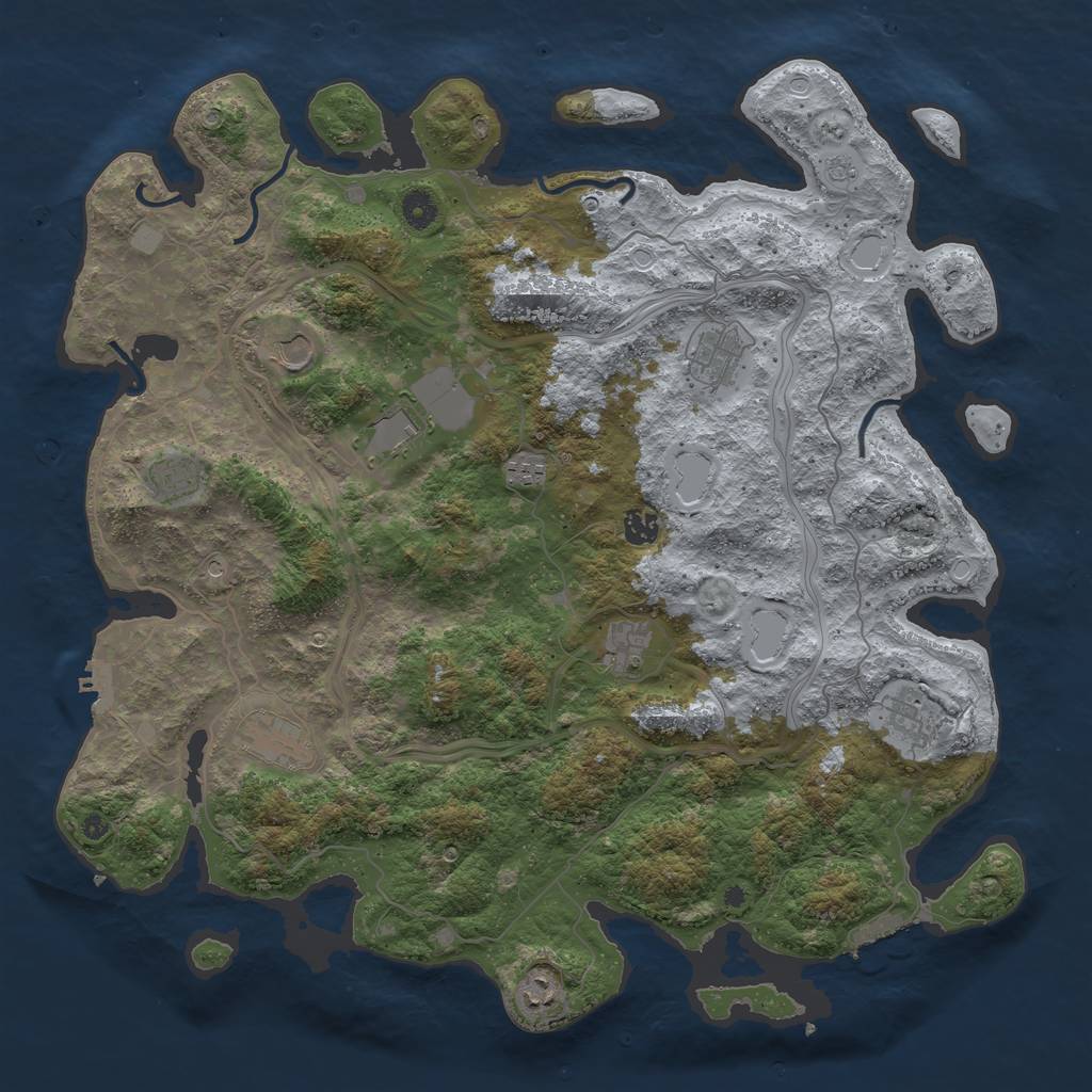 Rust Map: Procedural Map, Size: 4500, Seed: 447517088, 19 Monuments