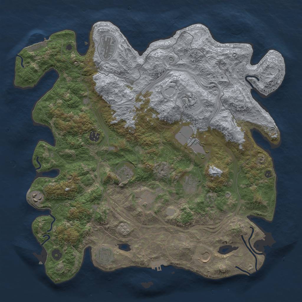 Rust Map: Procedural Map, Size: 4250, Seed: 700939505, 20 Monuments