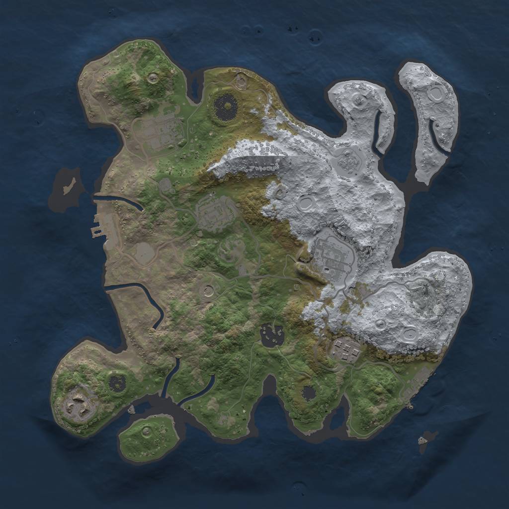 Rust Map: Procedural Map, Size: 3000, Seed: 1849890313, 15 Monuments
