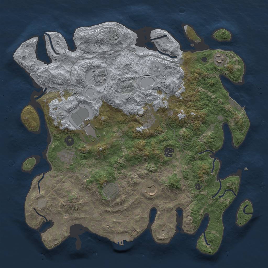 Rust Map: Procedural Map, Size: 4000, Seed: 1546973517, 18 Monuments