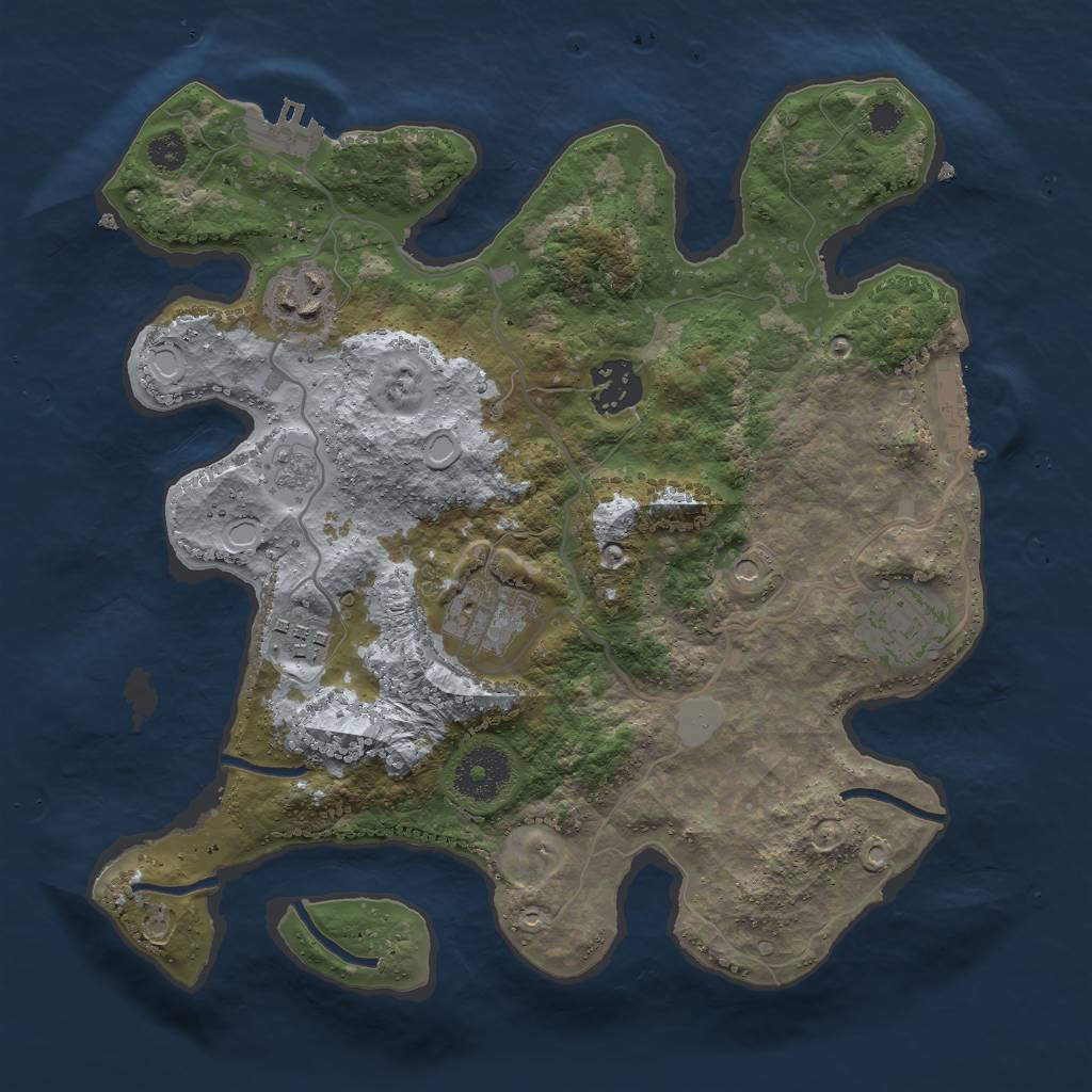 Rust Map: Procedural Map, Size: 3000, Seed: 2553628, 14 Monuments