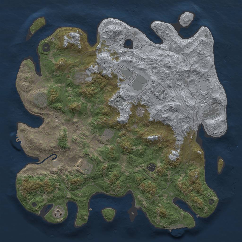 Rust Map: Procedural Map, Size: 4250, Seed: 1881268838, 19 Monuments