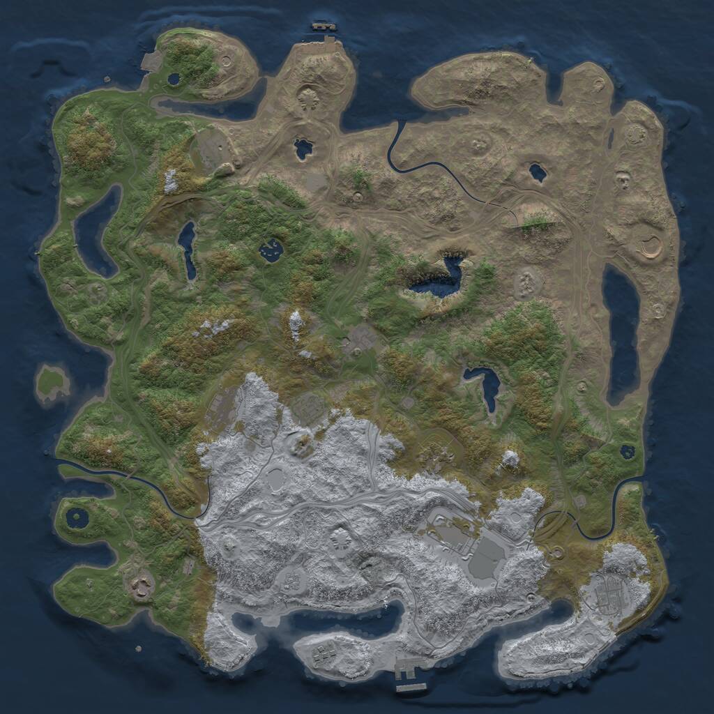 Rust Map: Procedural Map, Size: 4800, Seed: 1553046605, 17 Monuments