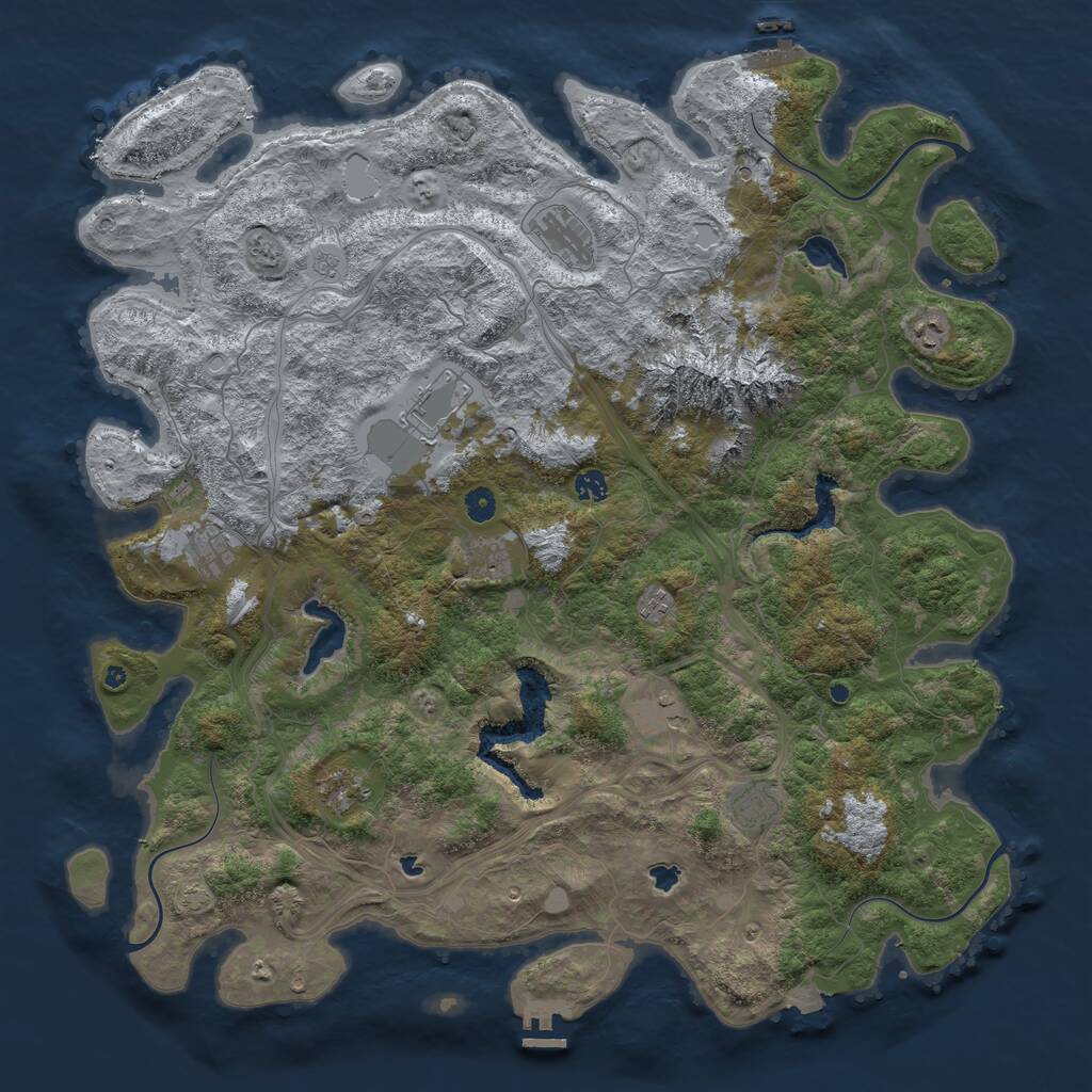 Rust Map: Procedural Map, Size: 5000, Seed: 1553287956, 16 Monuments