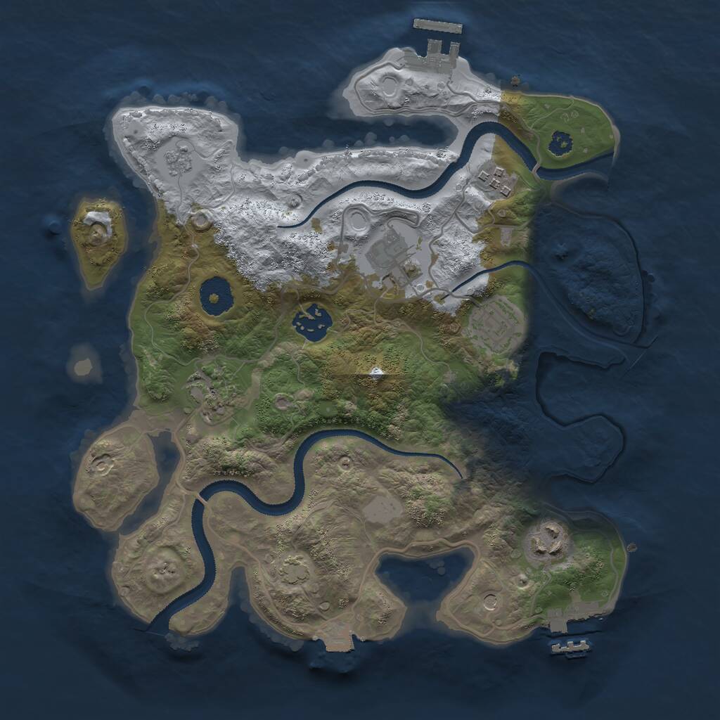 Rust Map: Procedural Map, Size: 3000, Seed: 1179313747, 12 Monuments