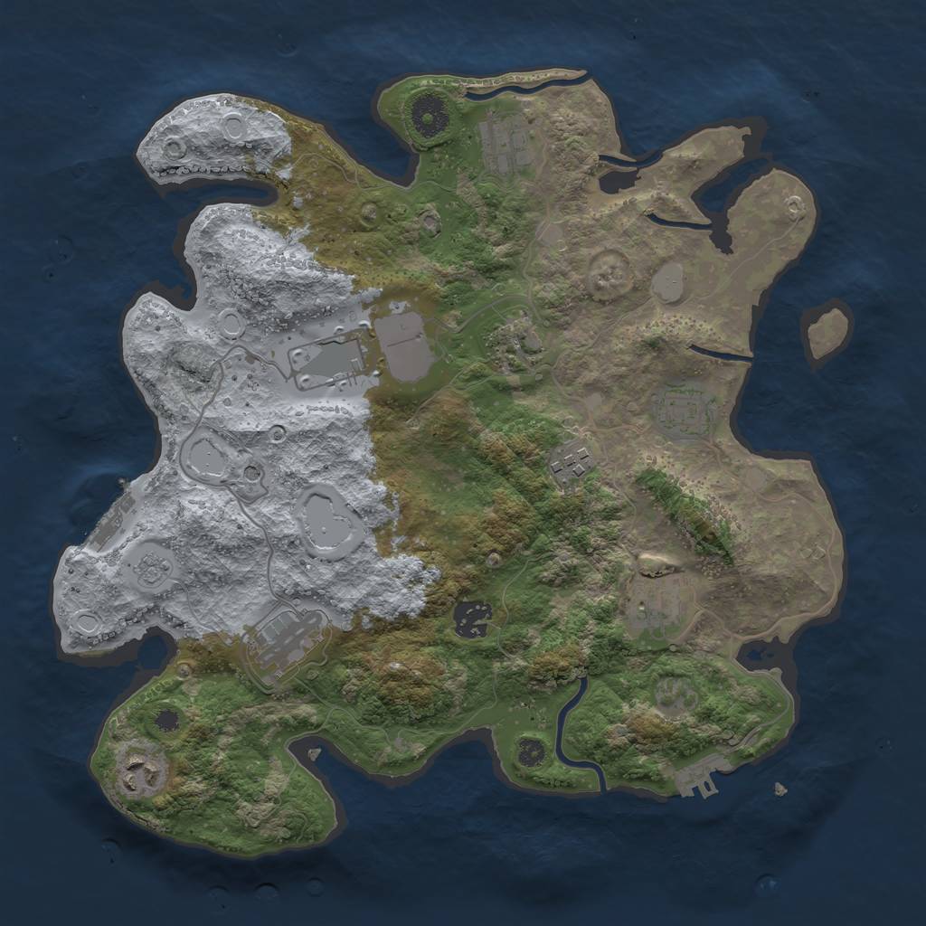 Rust Map: Procedural Map, Size: 3500, Seed: 82696646, 18 Monuments