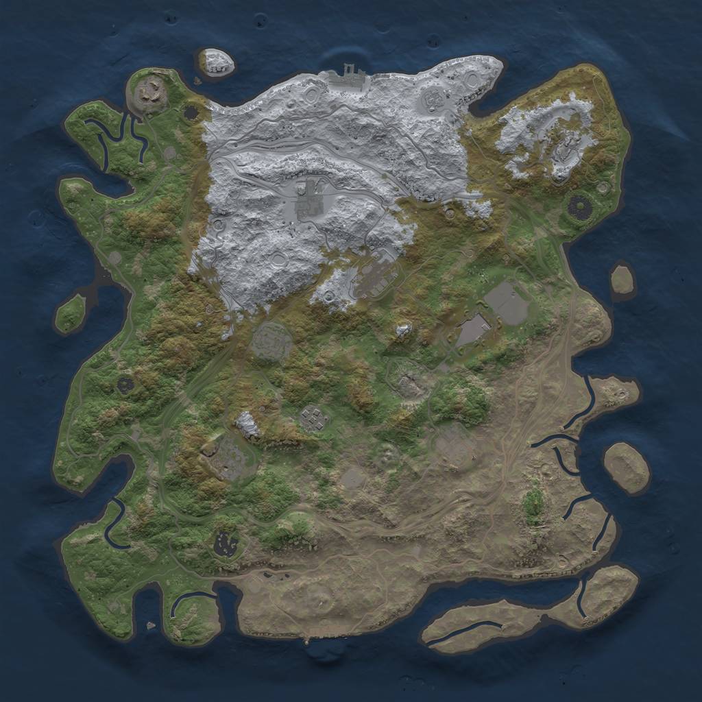 Rust Map: Procedural Map, Size: 4250, Seed: 1308498711, 19 Monuments