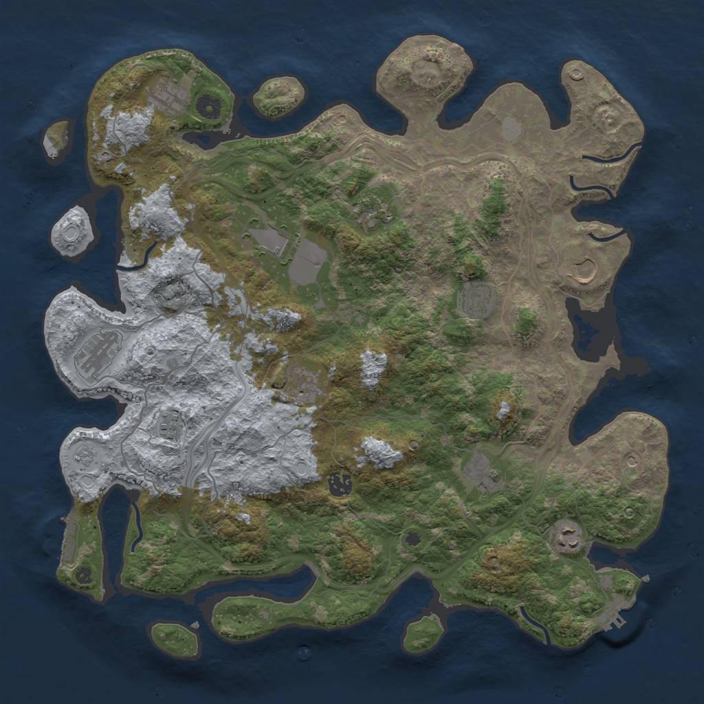 Rust Map: Procedural Map, Size: 4250, Seed: 1720580366, 20 Monuments