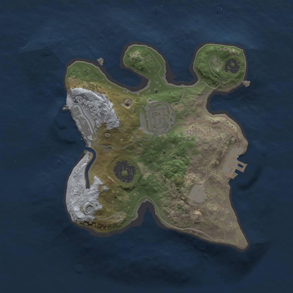 Rust Map: Procedural Map, Size: 2000, Seed: 23456, 8 Monuments