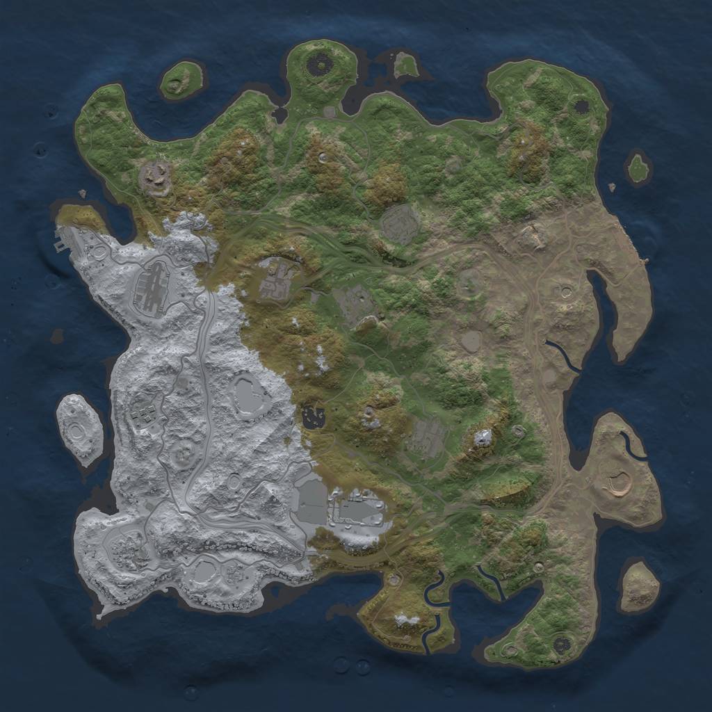 Rust Map: Procedural Map, Size: 4321, Seed: 2369420, 20 Monuments