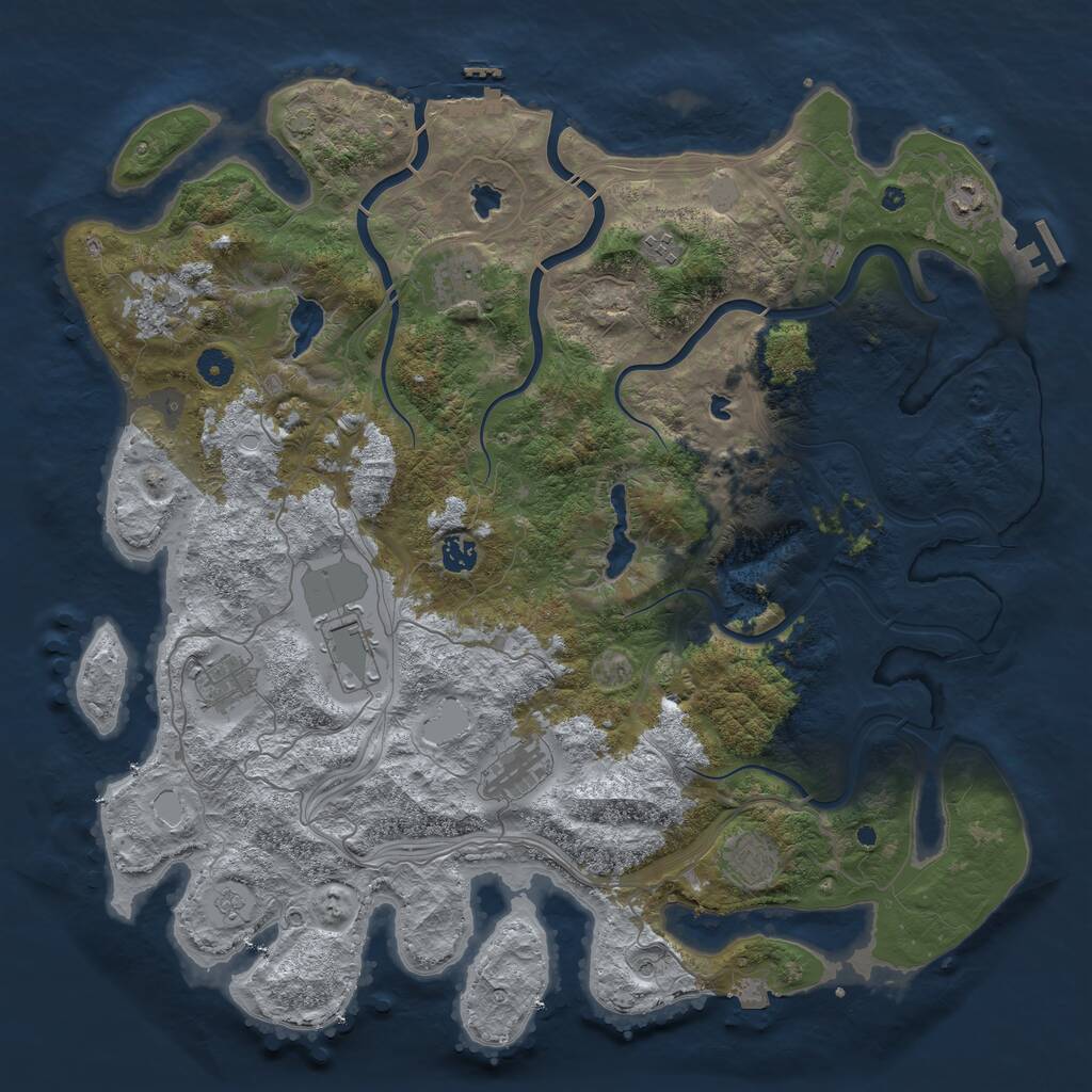 Rust Map: Procedural Map, Size: 4500, Seed: 2045789, 15 Monuments