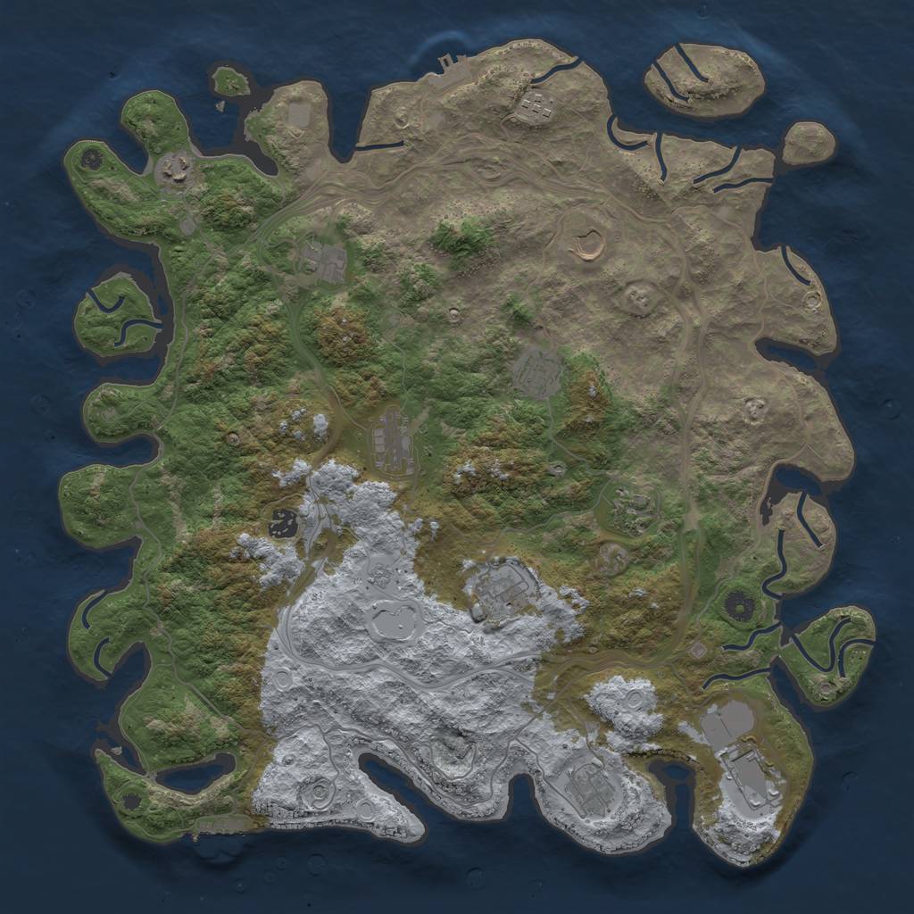Rust Map: Procedural Map, Size: 4500, Seed: 983263799, 20 Monuments