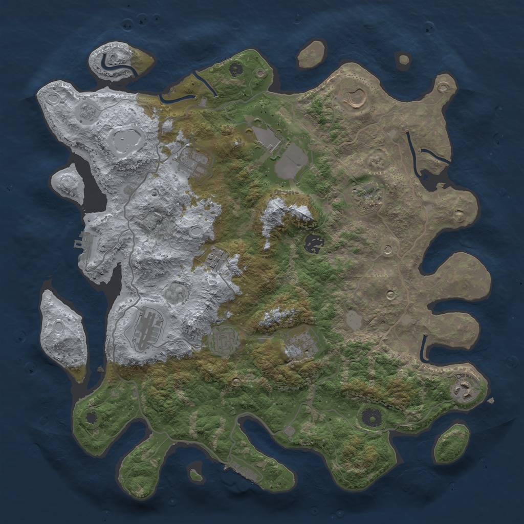 Rust Map: Procedural Map, Size: 4000, Seed: 1592524771, 19 Monuments