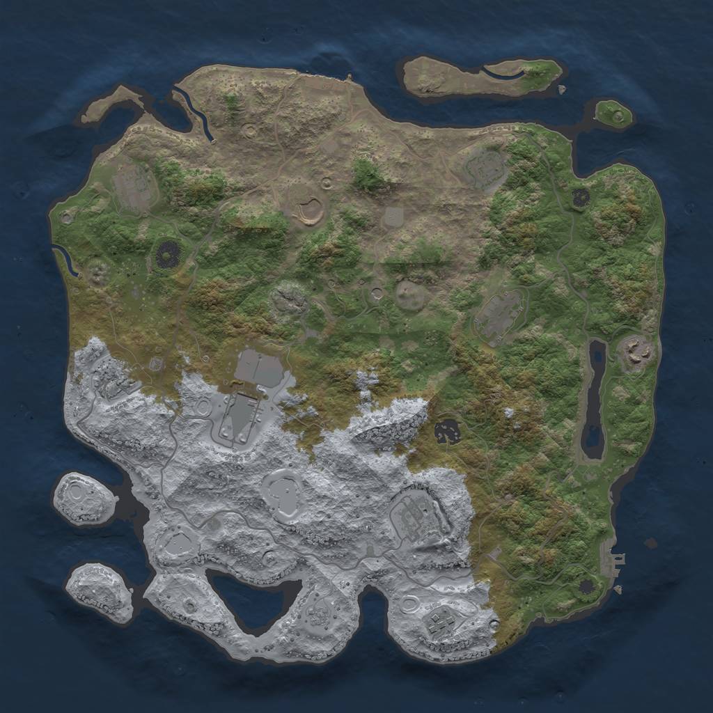 Rust Map: Procedural Map, Size: 4000, Seed: 1931605707, 19 Monuments