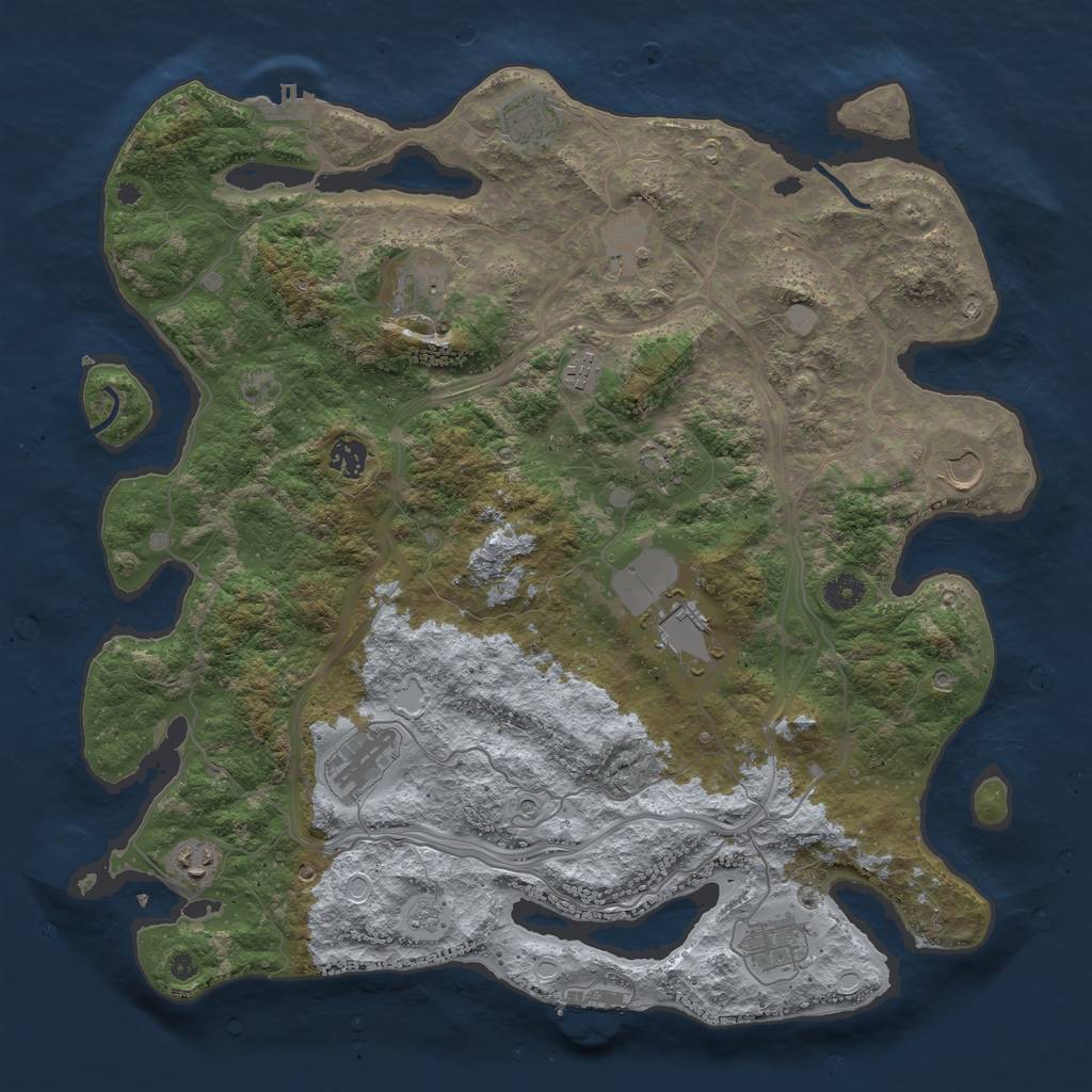 Rust Map: Procedural Map, Size: 4250, Seed: 806878687, 20 Monuments