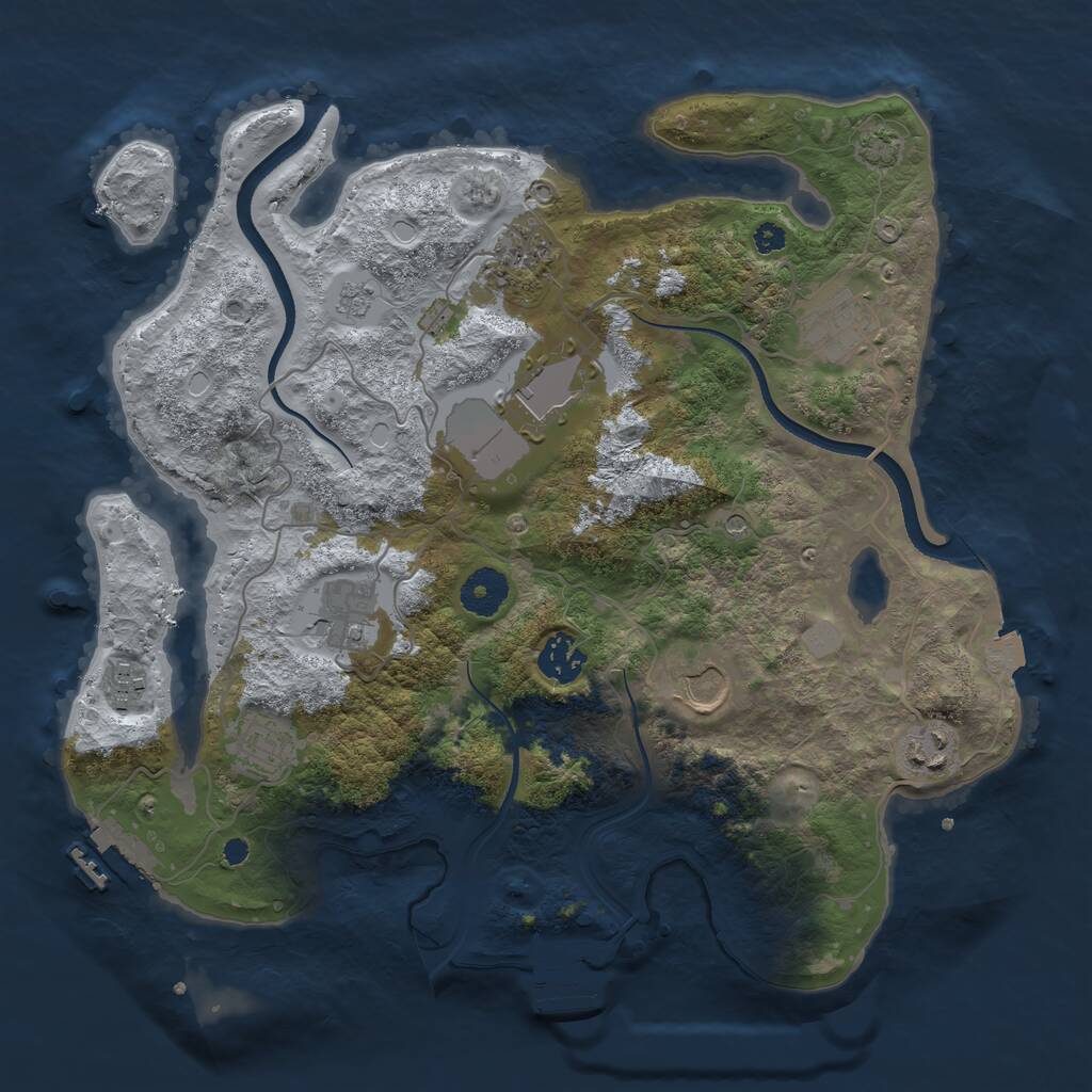 Rust Map: Procedural Map, Size: 3500, Seed: 1576219077, 15 Monuments