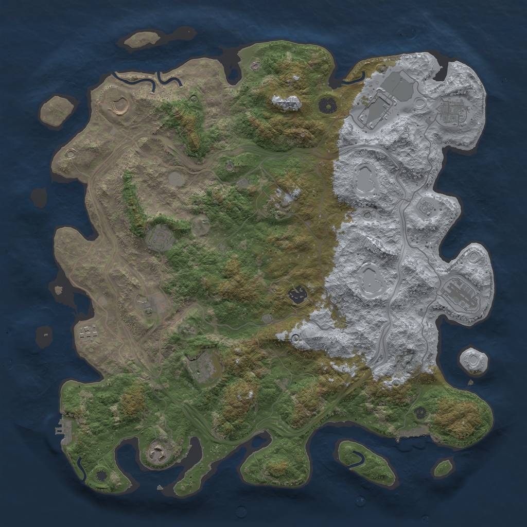 Rust Map: Procedural Map, Size: 4500, Seed: 12345670, 20 Monuments