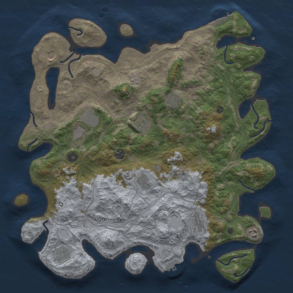 Rust Map: Procedural Map, Size: 4250, Seed: 1301503033, 19 Monuments