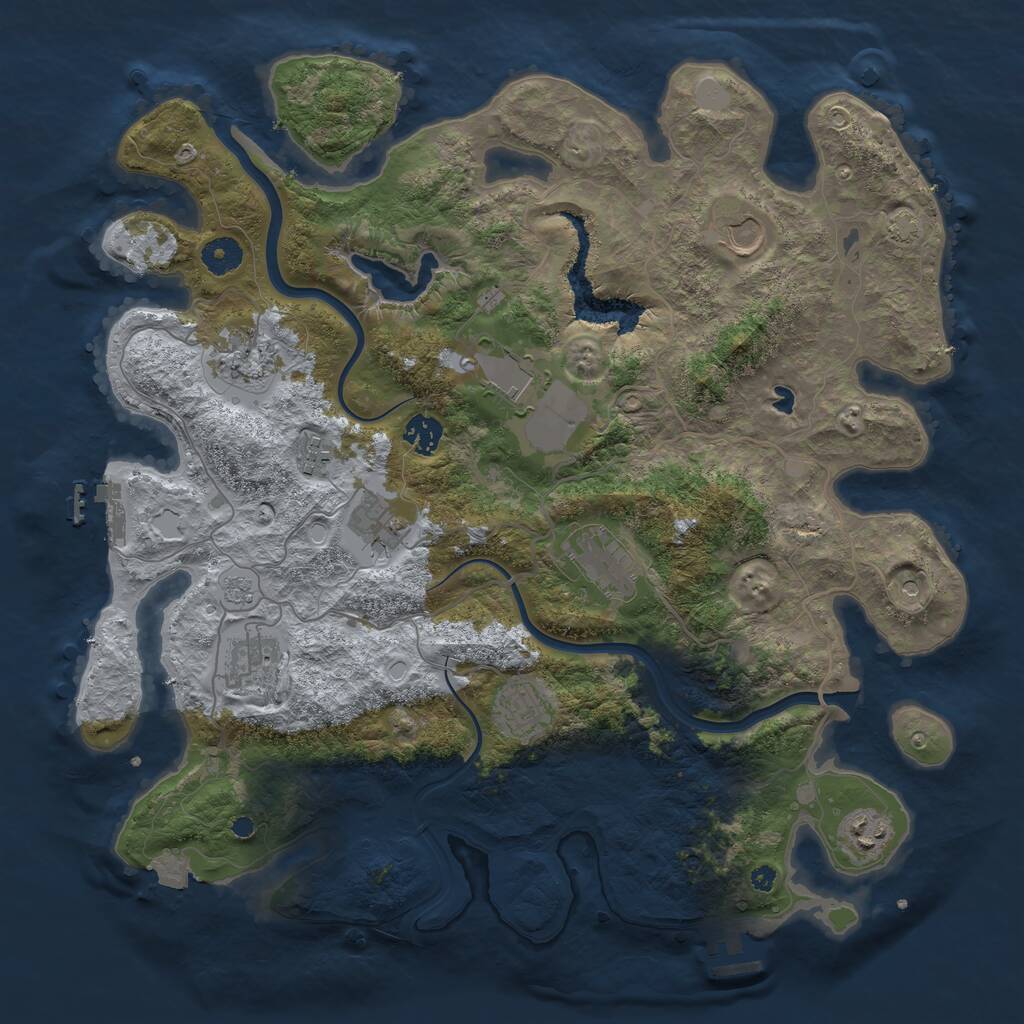 Rust Map: Procedural Map, Size: 4000, Seed: 822828105, 16 Monuments