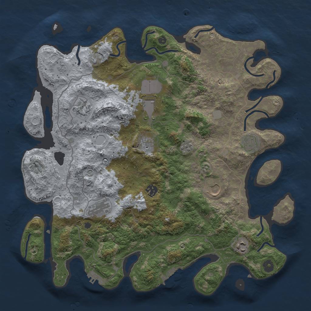 Rust Map: Procedural Map, Size: 4000, Seed: 380060178, 18 Monuments